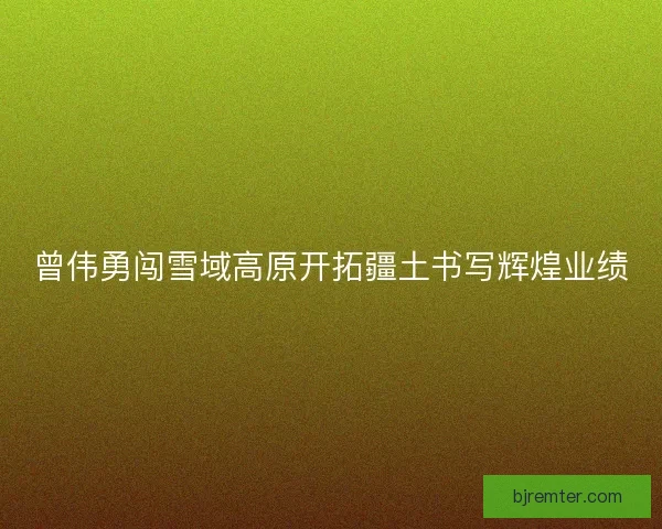曾伟勇闯雪域高原开拓疆土书写辉煌业绩